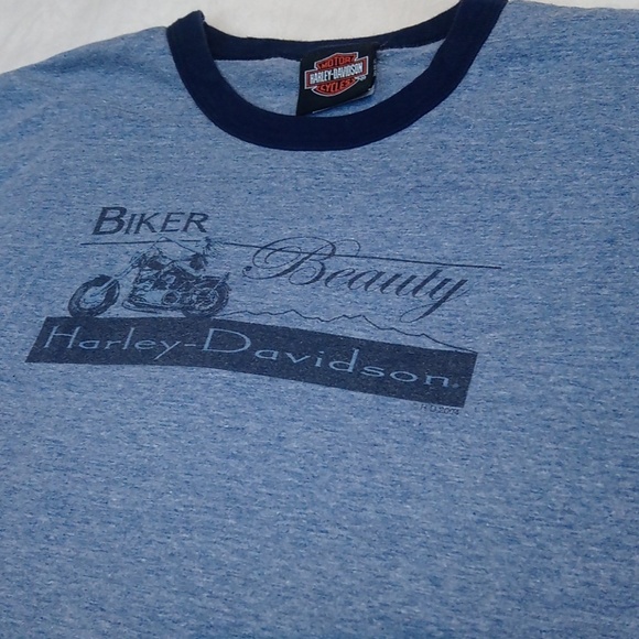 Harley Davidson Vintage Blue Las Vegas Top - Picture 2 of 6